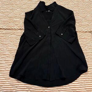 J. Crew Black Button Silk Blouse